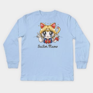 Sailor meow chibi Kids Long Sleeve T-Shirt